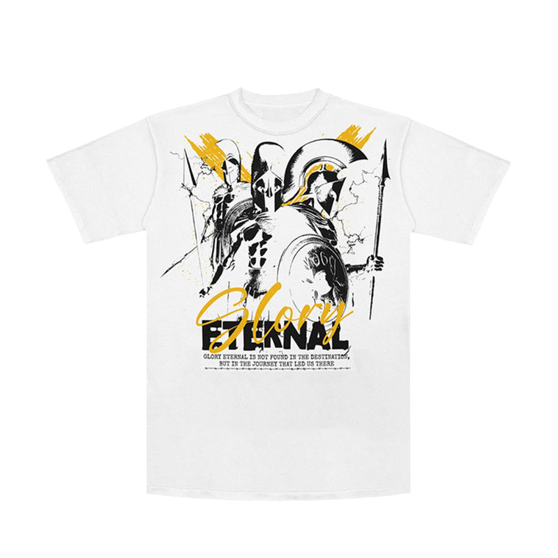 Premium Milano Mens Fearless Warrior Crew Neck T-Shirt CT262-120 White