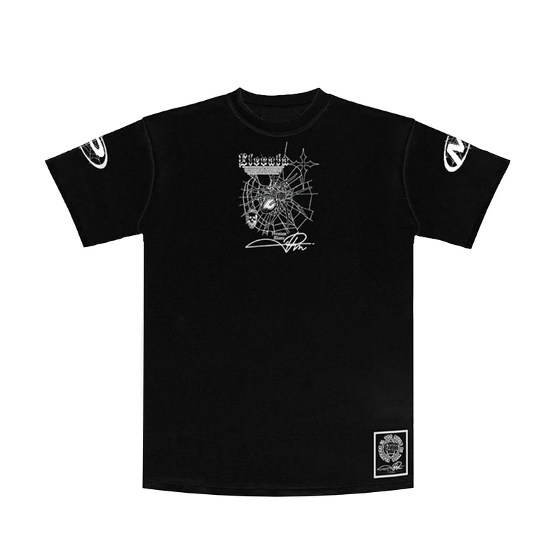 Premium Milano Mens Web Of Lies Crew Neck T-Shirt CT262-128 Black