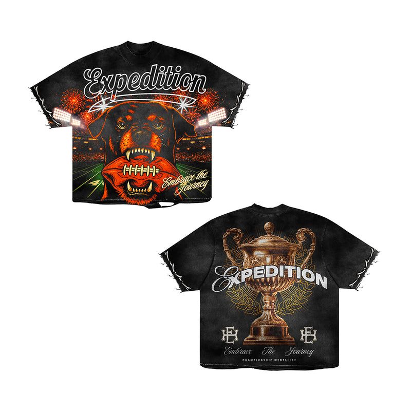 Expedition Mens Championship Mentality Oversized Crew Neck T-Shirt EXCTS26202 Black