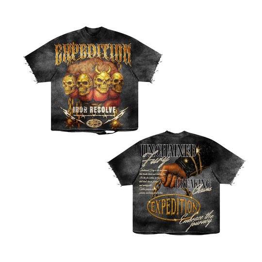 Expedition Mens Unchained Fury Oversized Crew Neck T-Shirt EXCTS26205 Black