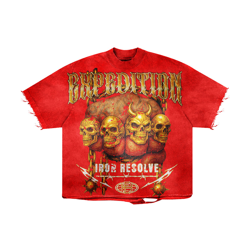 Expedition Mens Unchained Fury Oversized Crew Neck T-Shirt EXCTS26205 Red