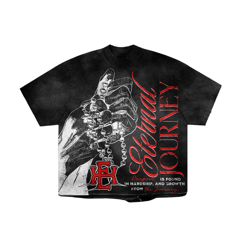 Expedition Mens Pray 4 Keeps Oversized Crew Neck T-Shirt EXCTS26206 Black
