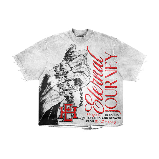 Expedition Mens Pray 4 Keeps Oversized Crew Neck T-Shirt EXCTS26206 White