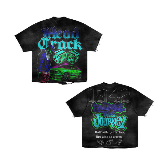 Expedition Mens Head Crack Oversized Crew Neck T-Shirt EXCTS26208 Black