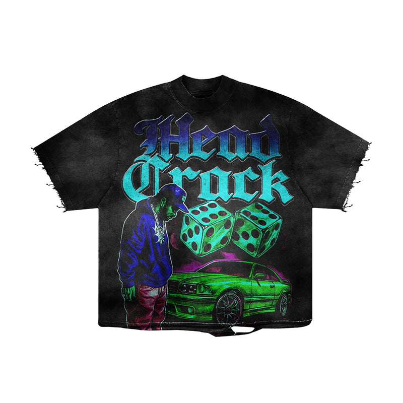 Expedition Mens Head Crack Oversized Crew Neck T-Shirt EXCTS26208 Black