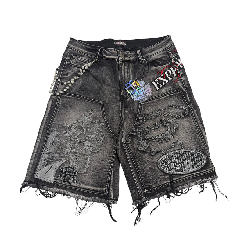 Expedition Mens Pray 4 keeps Denim Shorts EXDSS26217 Black