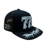 Premium Milano Mens 777 5-Panel Trucker Hat M777002 Black/White