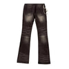 Premium Milano Mens Tribo Black Rhinestone Stacked Jeans PM001F25-100 Black Wash