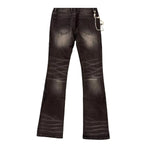 Premium Milano Mens Tribo Black Rhinestone Stacked Jeans PM001F25-100 Black Wash