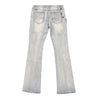 Premium Milano Mens Tribo Clear Stone Stacked Flare Jeans PM001F25-116 LT Blue Wash