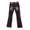 Premium Milano Mens Cargo Pocket Rhinestone Stacked Cargo Jeans PM002F25-100 Black Wash