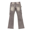 Premium Milano Mens Cargo Pocket Rhinestone Stacked Cargo Jeans PM002F25-118 Gray Wash