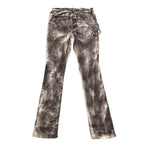 Premium Milano Mens Zip White Stone Stacked Flare Jeans PM003F25-220 Cloud Wash