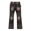 Premium Milano Mens Tiger Strip Black Stone Stacked Flare Jeans PM004F25-100 Black Wash