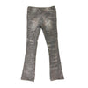 Premium Milano Mens Applique Flame Stacked Flare Jeans PM006F25-118 Gray Wash