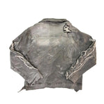 Premium Milano Mens Applique Flame Jacket PM007F25-118JKT Gray Wash