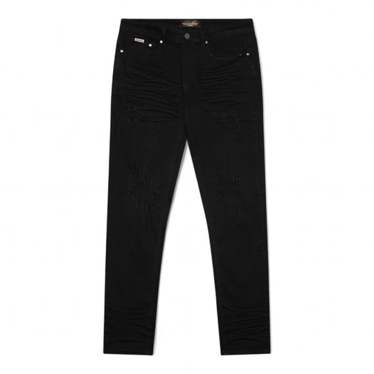 Premium Milano Mens Milan Slim Straight Jeans PM200002 Jet Black