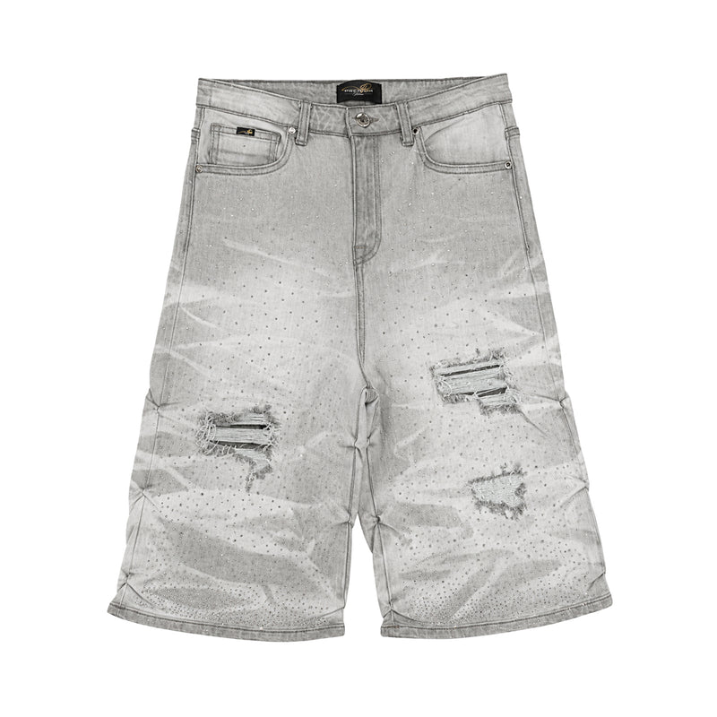 Premium Milano Mens Riviera Denim Shorts PMDS26J22-118 Gray Wash