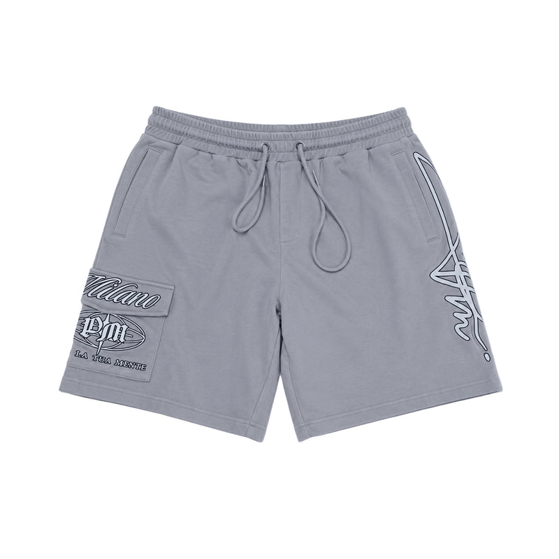 Premium Milano Mens 3M Elevata Fleece Cargo Shorts PMFS26914 Grey