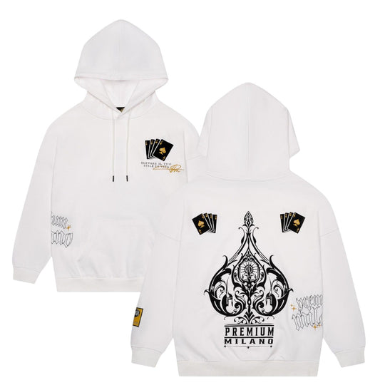 Premium Milano Mens Premium Ace Hoodie RHK4418 White