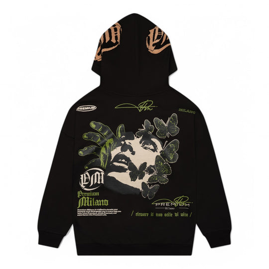 Lost Hills Mens Oversized Hoodie LH4004 Black/Yellow– Premium