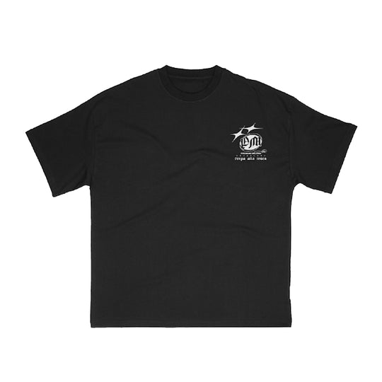 Premium Milano Mens Fortune Favors The Bold Crew Neck T-Shirt S25331-04 Black