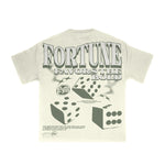 Premium Milano Mens Fortune Favors The Bold Crew Neck T-Shirt S25331-04 Cream