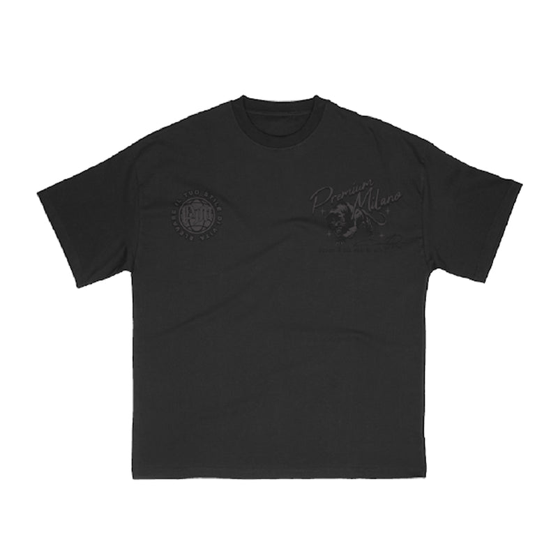 Premium Milano Mens Premium Panthera Crew Neck T-Shirt S25331-05 Black