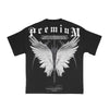 Premium Milano Mens Wings Of Vision Crew Neck T-Shirt S25331-09 Black