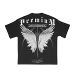 Premium Milano Mens Wings Of Vision Crew Neck T-Shirt S25331-09 Black