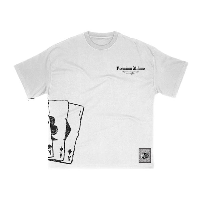 Premium Milano Mens Premium Aces Crew Neck T-Shirt S25331-10 White