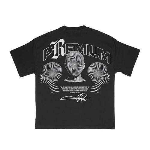 Premium Milano Mens Hypnotized Minds Crew Neck T-Shirt S25331-15 Black