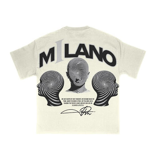 Premium Milano Mens Hypnotized Minds Crew Neck T-Shirt S25331-15 Cream