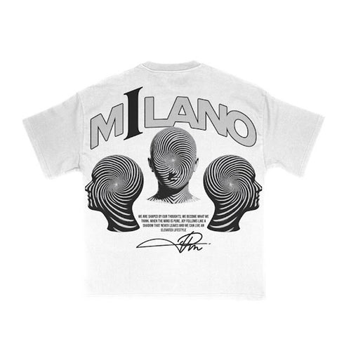 Premium Milano Mens Hypnotized Minds Crew Neck T-Shirt S25331-15 White