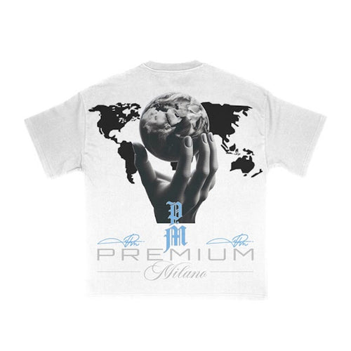 Premium Milano Mens One World Crew Neck T-Shirt S25331-16 White