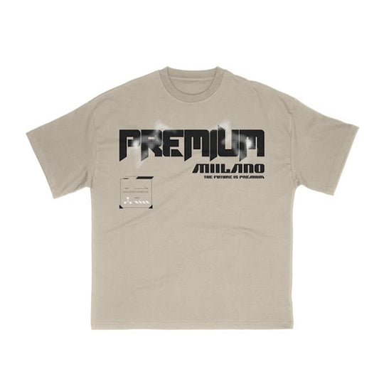 Premium Milano Mens Future Gagues Crew Neck T-Shirt S25331-19 Beige