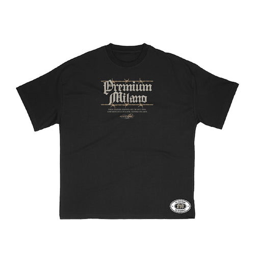 Premium Milano Mens Kiss Of Death Crew Neck T-Shirt S25331-22 Black