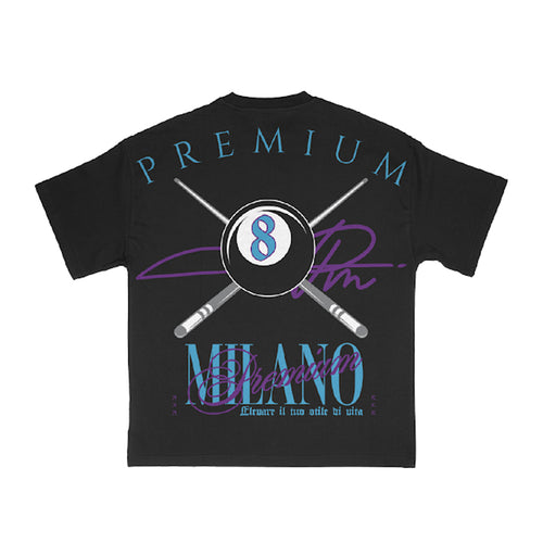 Premium Milano Mens Premium 8-Ball Crew Neck T-Shirt S25331-23 Black
