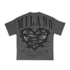 Premium Milano Mens Barbed Heart Crew Neck T-Shirt S25415-01 Shadow