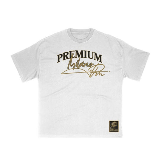 Premium Milano Mens Premium Cognac Crew Neck T-Shirt S25415-13 White