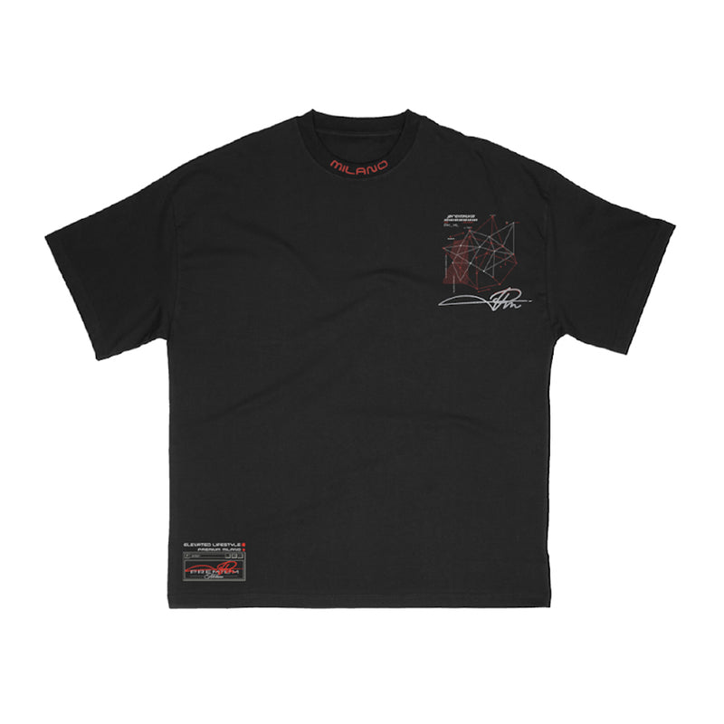 Premium Milano Mens Premium Intelligence Crew Neck T-Shirt S25415-17 Black