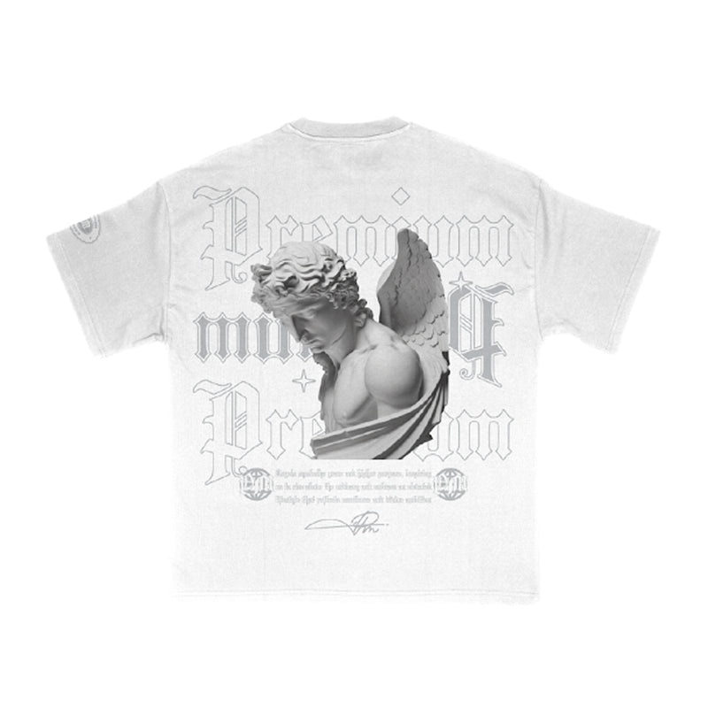 Premium Milano Mens Guardian Angel Crew Neck T-Shirt S25415-20 White