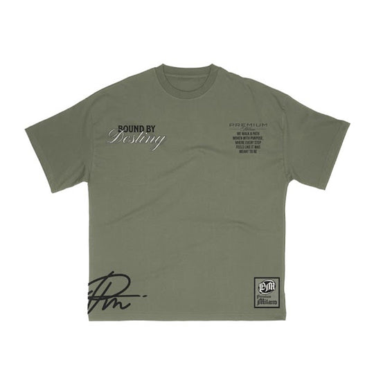 Premium Milano Mens Bound By Destiny Crew Neck T-Shirt S25415-21 Olive