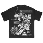 Premium Milano Mens Premium Tiger Crew Neck T-Shirt S25415-27 Black