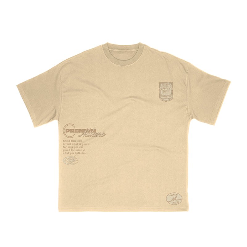 Premium Milano Mens Premium Tiger Crew Neck T-Shirt S25415-27 Sand