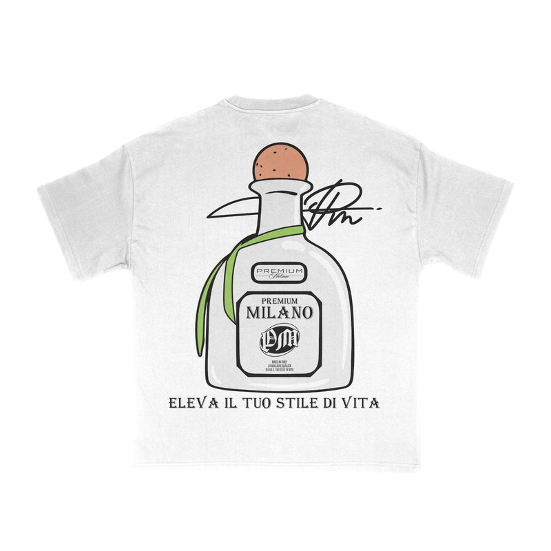 Premium Milano Mens Premium Tequila Crew Neck T-Shirt S25415-31 White