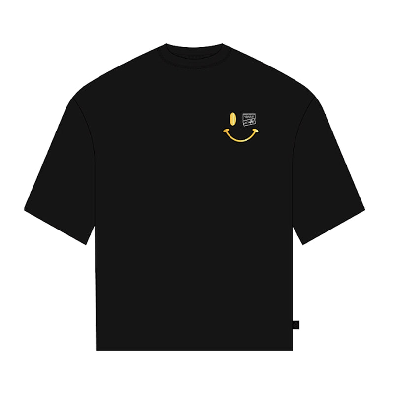 Premium Milano Mens Metallic Emotions Crew Neck T-Shirt S25415-43 Black