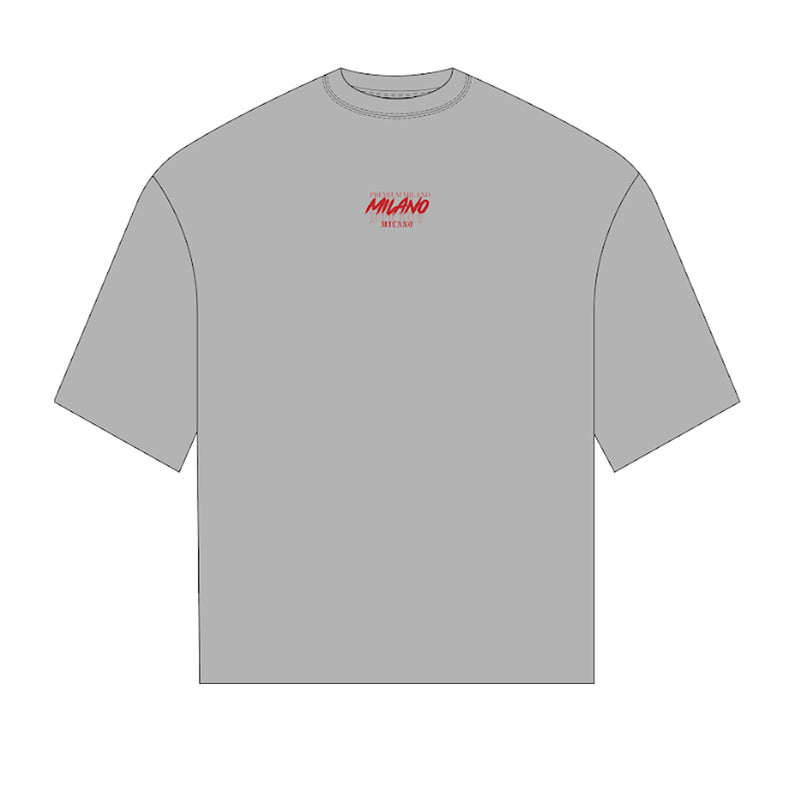Premium Milano Mens Milano Fonts Crew Neck T-Shirt S25415-49 Gray
