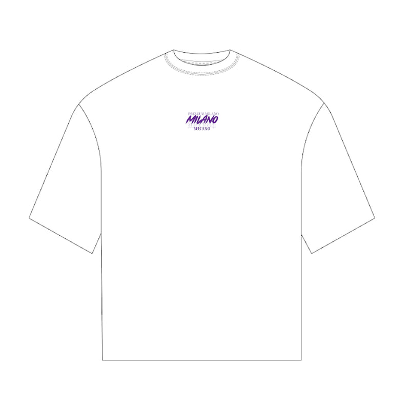 Premium Milano Mens Milano Fonts Crew Neck T-Shirt S25415-49 White