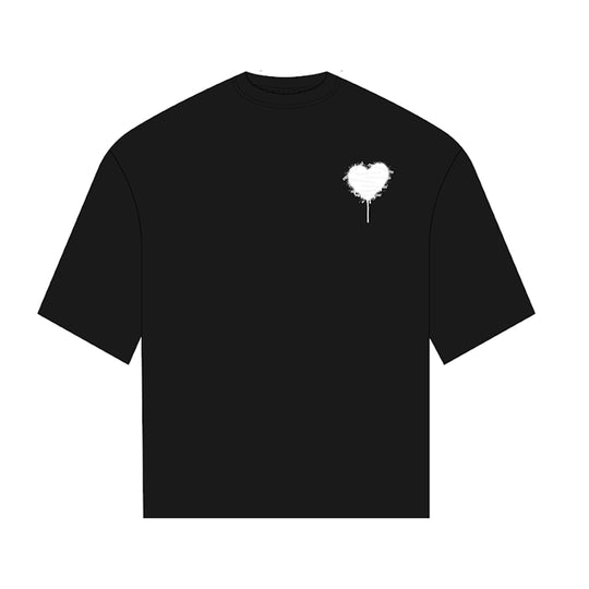 Premium Milano Mens Bleeding Heart Crew Neck T-Shirt S25415-53 Black